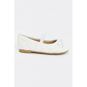 Pantofi din material textil cu detaliu cu funda