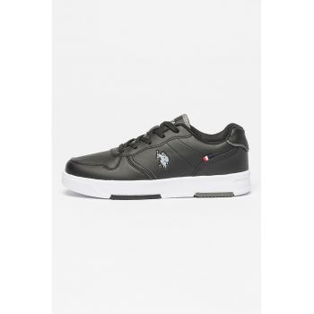 Pantofi sport de piele ecologica cu detalii logo