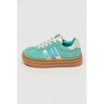 Pantofi sport flatform de piele intoarsa