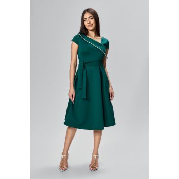 Rochie de ocazie din neopren cu strass-uri Yannika Verde
