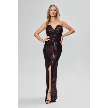 Rochie de ocazie premium cu fir lame si paiete Torya Neagra
