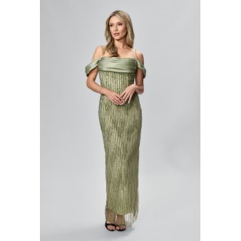 Rochie de ocazie premium  din tull cu paiete Luziana Vernil