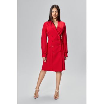 Rochie eleganta tip sacou cu maneci din voal Sue Rosie