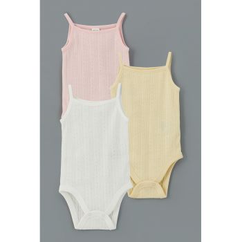 Set de body-uri din bumbac - 3 piese