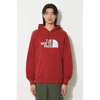 The North Face hanorac de bumbac M Light Drew Peak Pullover Hoodie barbati, culoarea bordo, cu glugă, cu imprimeu, NF00A0TEPOJ1
