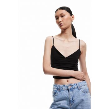 Top crop cu decolteu in V