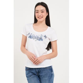 Tricou cambrat cu decolteu rotund