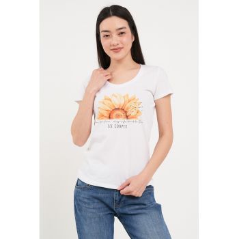 Tricou cu decolteu rotund si imprimeu