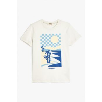 Tricou lejer de bumbac cu imprimeu