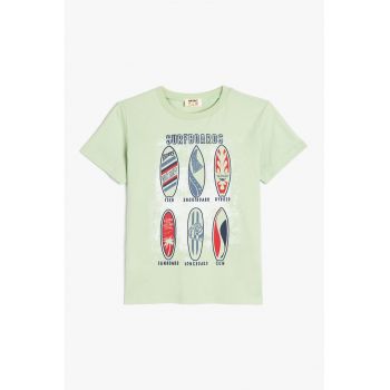 Tricou lejer din bumbac cu imprimeu