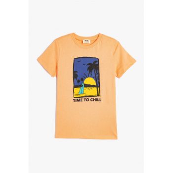 Tricou lejer din bumbac cu imprimeu