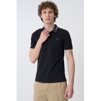 Tricou polo din amestec de bumbac organic cu logo