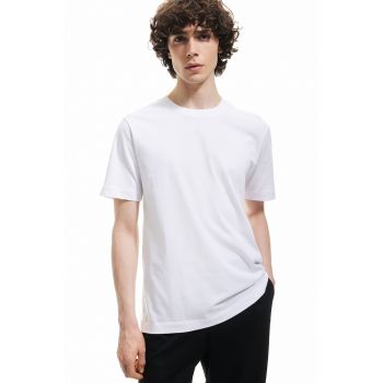 Tricou uni cu decolteu la baza gatului