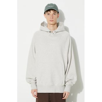 Vans hanorac de bumbac Premium Standards Hoodie Fleece LX barbati, culoarea bej, cu glugă, melanj, VN000GZ1RKZ1