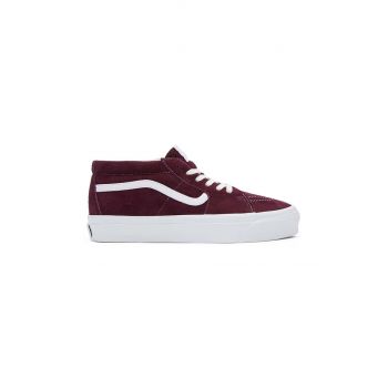 Vans sneakers din piele intoarsă Sk8-Mid Reissue 83 LX culoarea bordo, VN000CQQ4QU1