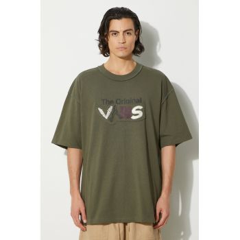 Vans tricou din bumbac Premium Classics LX Vans Clash barbati, culoarea verde, cu imprimeu, VN000HQ7KCZ1