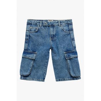 Bermude din denim cu buzunare cargo