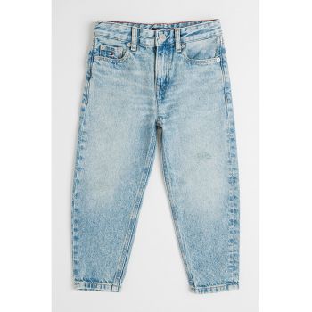 Blugi mom fit cu aspect decolorat