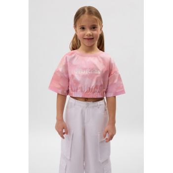 Bluza crop cu maneci medii