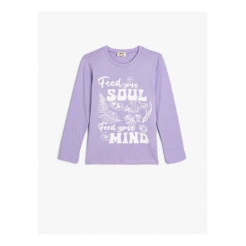 Bluza de bumbac cu imprimeu text