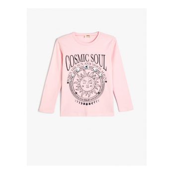 Bluza de bumbac cu imprimeu