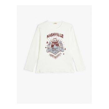 Bluza de bumbac cu model grafic