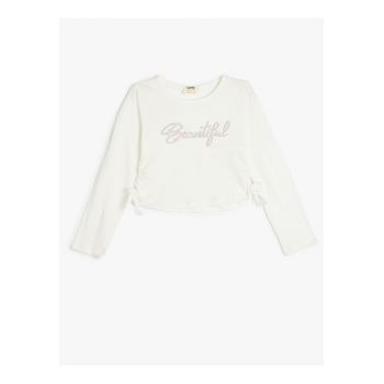 Bluza de bumbac cu model text