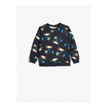Bluza de trening cu decolteu la baza gatului si imprimeu
