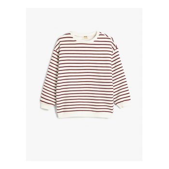 Bluza de trening cu dungi si maneci cazute
