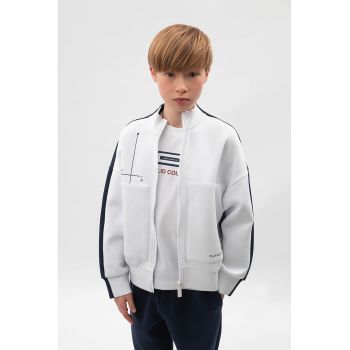 Bluza de trening cu fermoar si maneci cazute