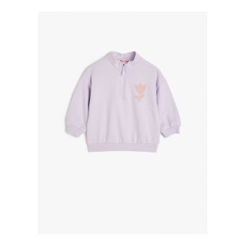 Bluza de trening din bumbac cu fermoar scurt