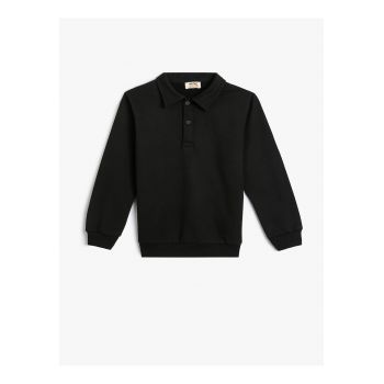 Bluza de trening din bumbac cu guler polo
