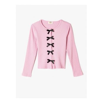Bluza din amestec de bumbac cu funde