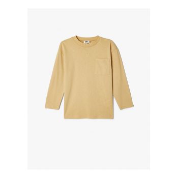 Bluza lejera din bumbac cu buzunar aplicat