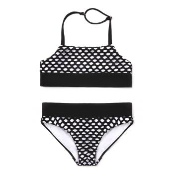 Costum de baie din doua piese cu model cu buline