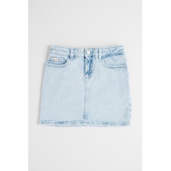 Fusta din denim cu talie ajustabila