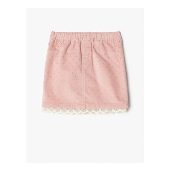 Fusta scurta cu model cu stele si garnitura din dantela