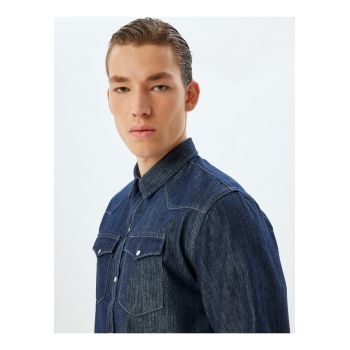 Jacheta-camasa cambrata din denim