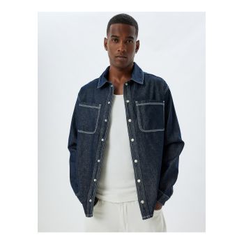 Jacheta-camasa relaxed fit din denim