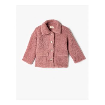 Jacheta de blana shearling sintetica si buzunare