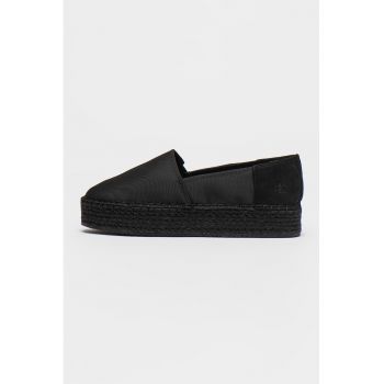 Mocasini din material textil cu logo