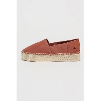 Mocasini din material textil cu logo