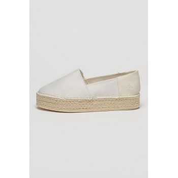 Mocasini din material textil cu logo
