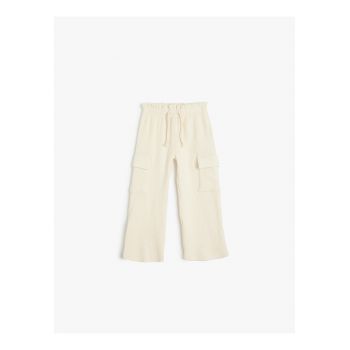 Pantaloni de trening striati cu talie ajustabila