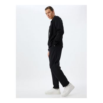 Pantaloni de trening uni din amestec de bumbac