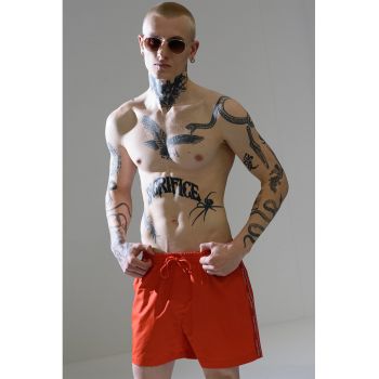 Pantaloni scurti de baie cu snur si banda logo laterala