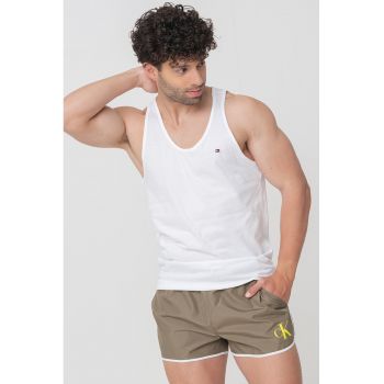 Pantaloni scurti de baie cu talie elastica si buzunare