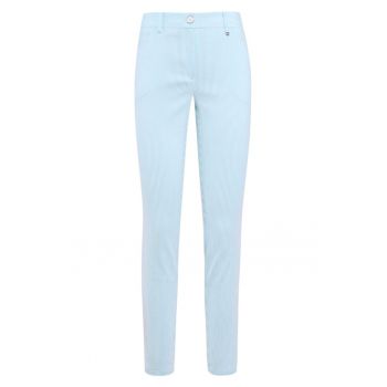 Pantaloni slim fit cu model in dungi - Albastru pastel