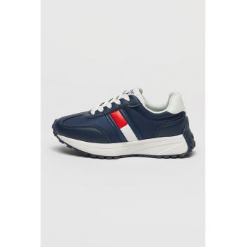 Pantofi sport low-cut cu insertii din piele ecologica