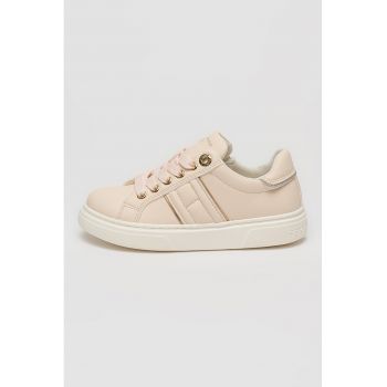 Pantofi sport low-cut din piele ecologica cu fermoar